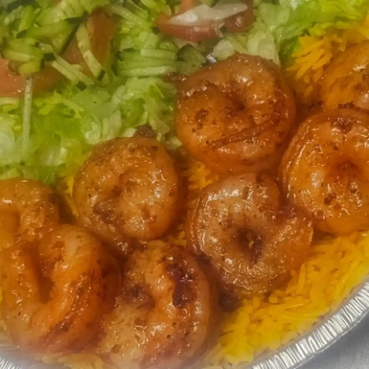 Shrimp Over Salad